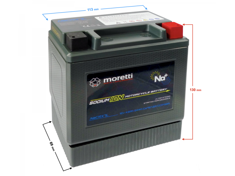 Moretti NaCRX7L sodium ion battery