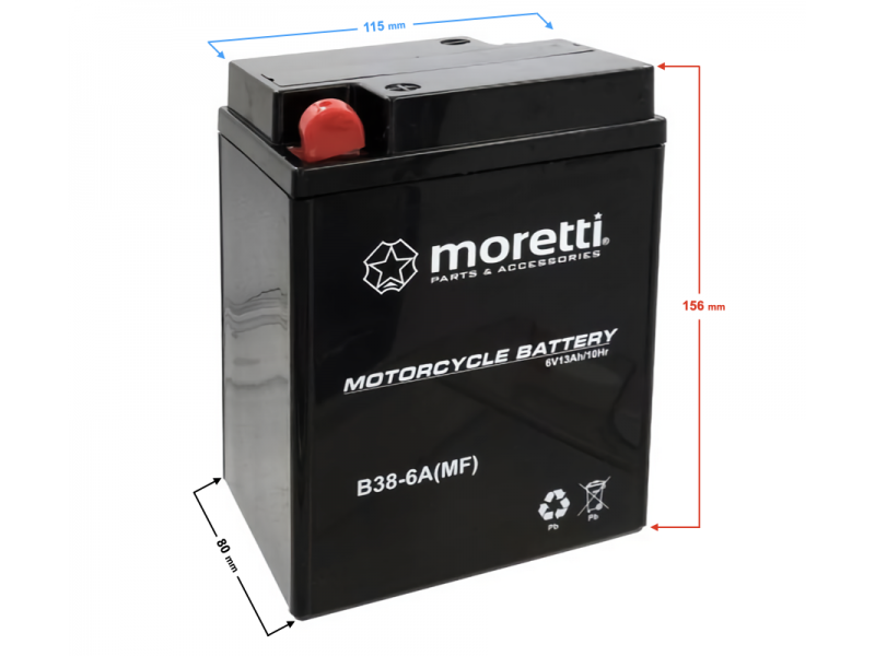 AGM (Gel) MB 38-6A Moretti battery