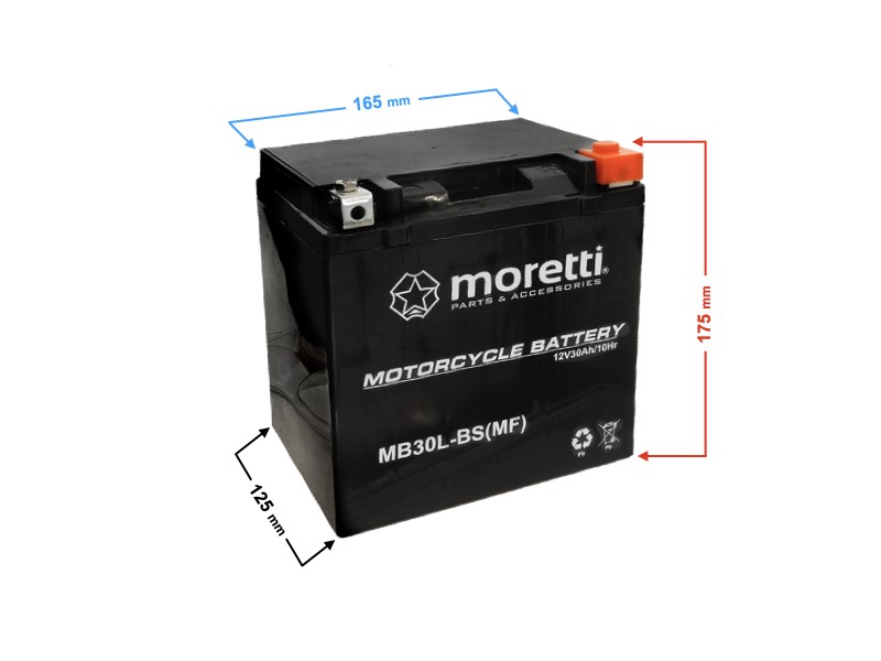 AGM MB30L-BS 12V 30Ah Moretti battery