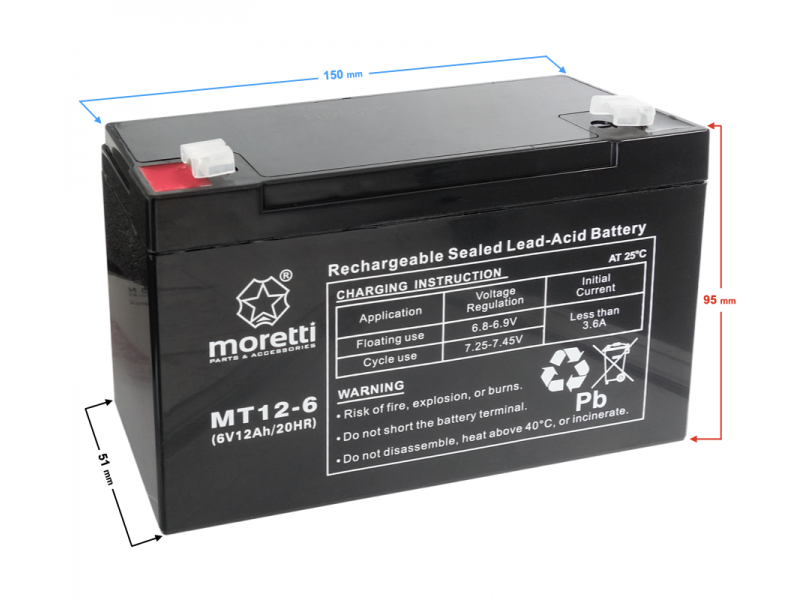 Akumulator Moretti UPS MT12-6