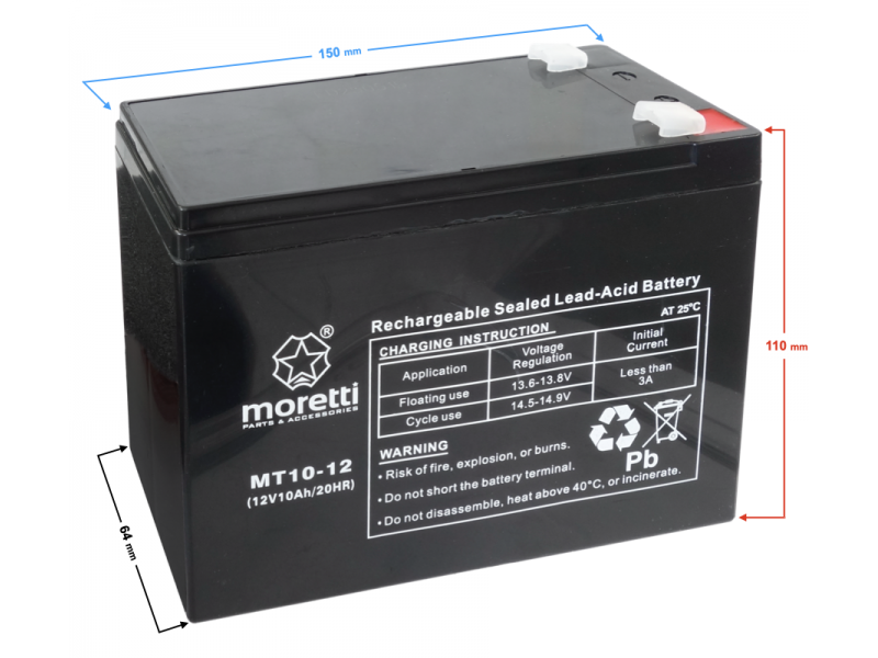 Akumulator Moretti UPS MT10-12