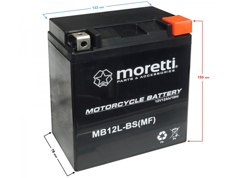 AGM (Gel) MB12L-BS Moretti Battery