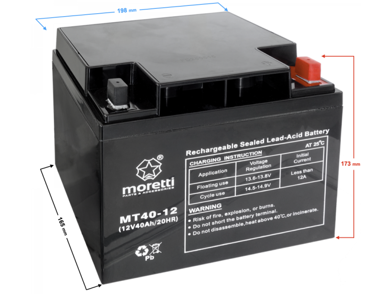 Akumulator Moretti UPS MT40-12
