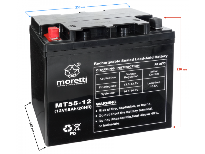 Akumulator Moretti UPS MT55-12