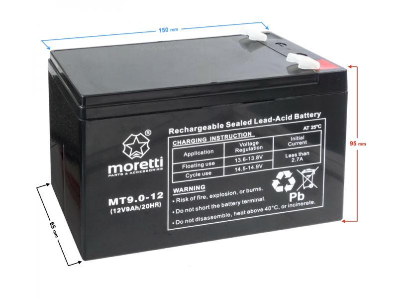 Akumulator Moretti UPS MT9.0-12 Akumulator Moretti UPS MT9.0-12