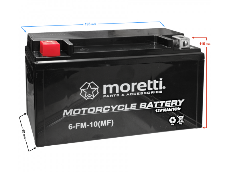 Akumulator Moretti AGM (Gel) 6-FM-10/12V10Ah
