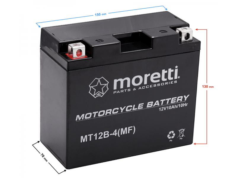 AGM (Gel) MT12B Moretti Battery