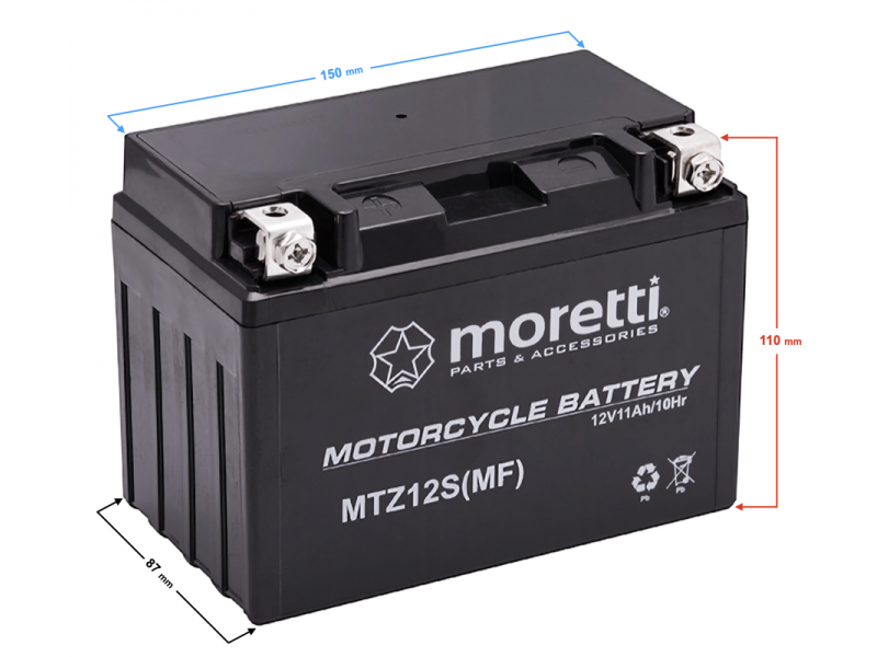 AGM (Gel) MTZ12S Moretti Battery