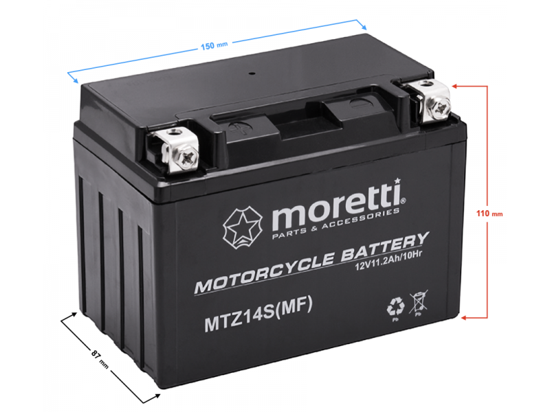 AGM (Gel) MTZ14S Moretti Battery