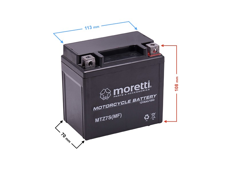 AGM (Gel) MTZ7S Moretti Battery