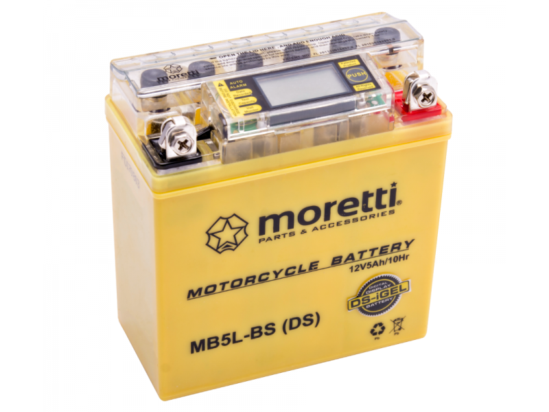 AGM (I-Gel) MB5L-BS Moretti Battery with Digital Display