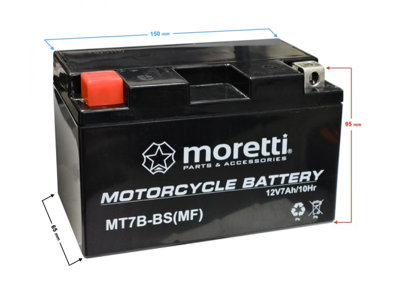 AGM (Gel) MT7B-BS Moretti Battery