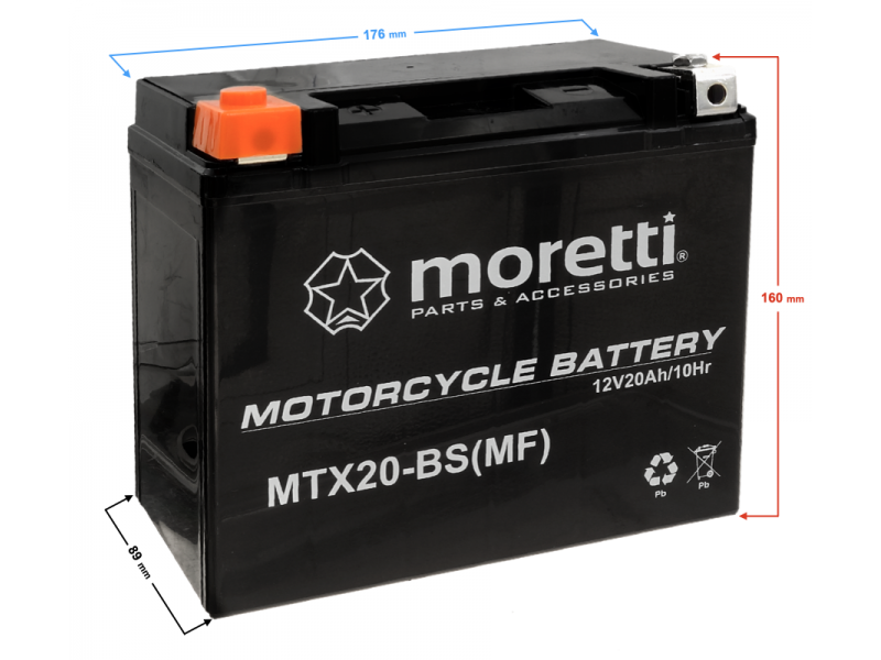 AGM (Gel) MTX20-BS Moretti Battery