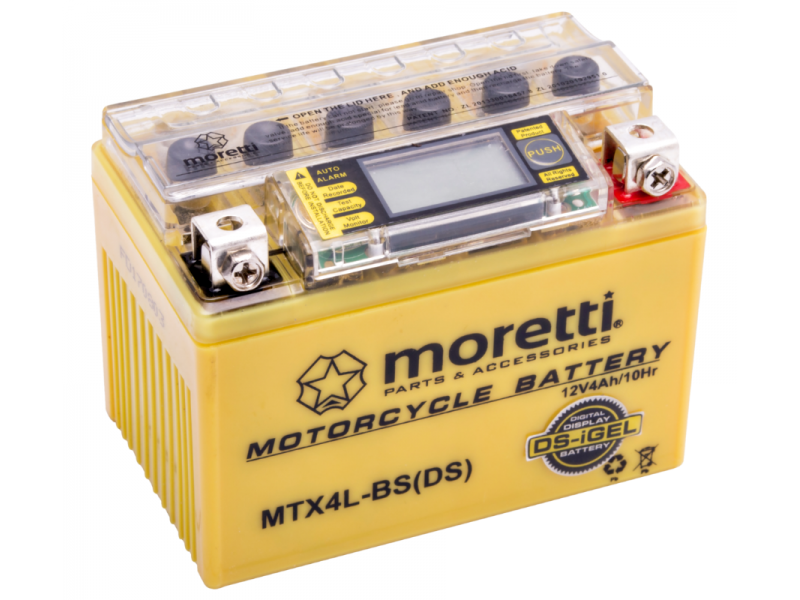 AGM (I-Gel) MTX4L-BS Moretti Battery with Digital Display