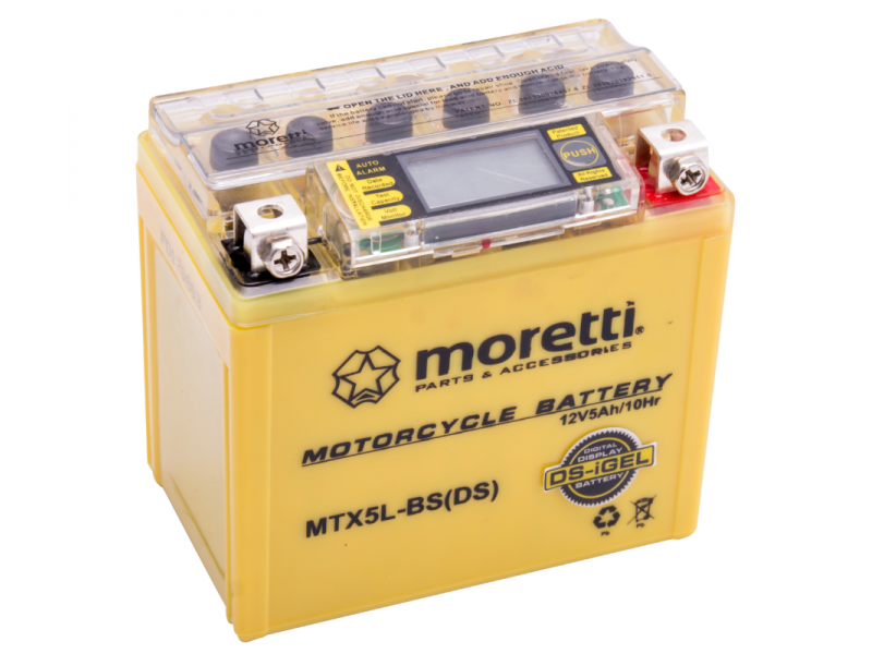 AGM (I-Gel) MTX5L-BS Moretti Battery with Digital Display