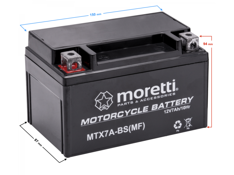 AGM (Gel) MTX7A-BS Moretti Battery