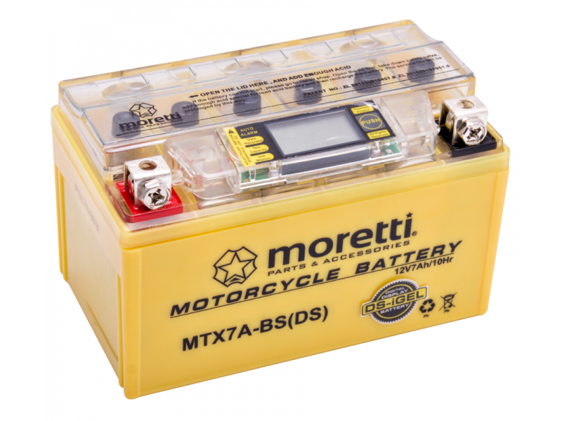AGM (Gel) MTX7A-BS Moretti Battery with Digital Display