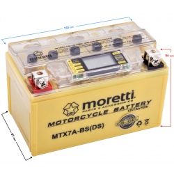 AGM (Gel) MTX7A-BS Moretti Battery with Digital Display