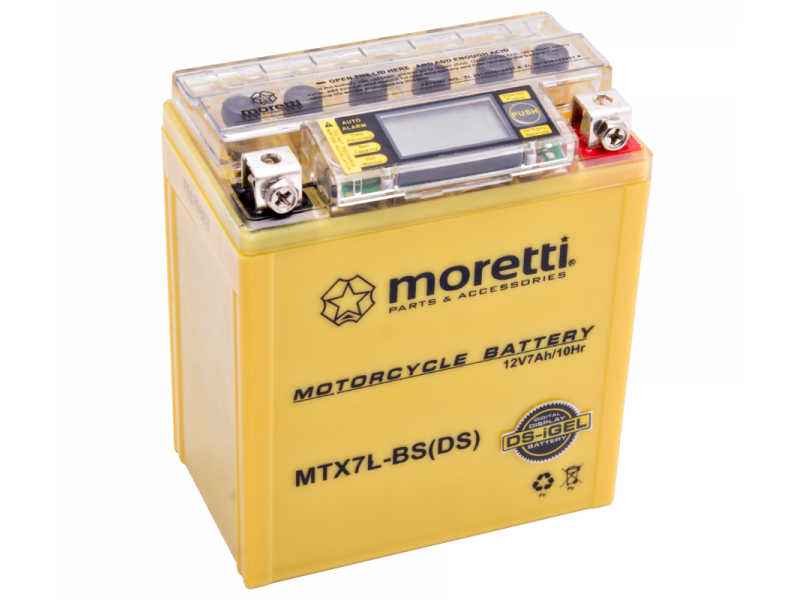 AGM (I-Gel) MTX7L-BS Moretti Battery with Digital Display