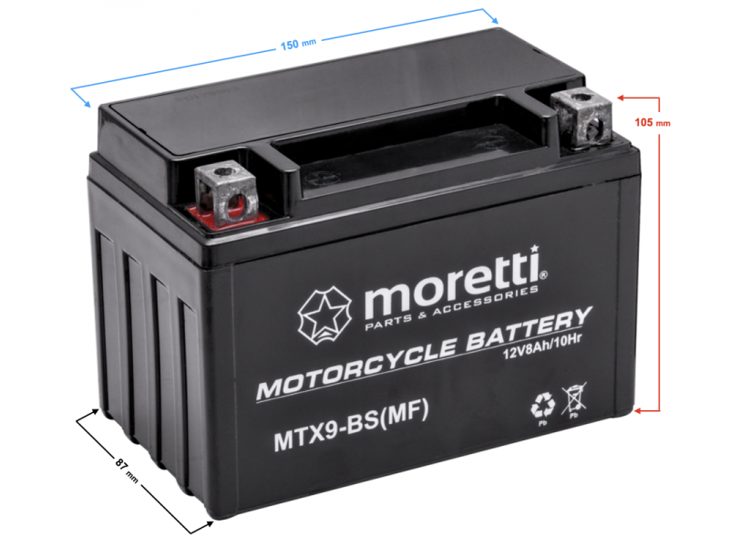 AGM (Gel) MTX9-BS Moretti Battery