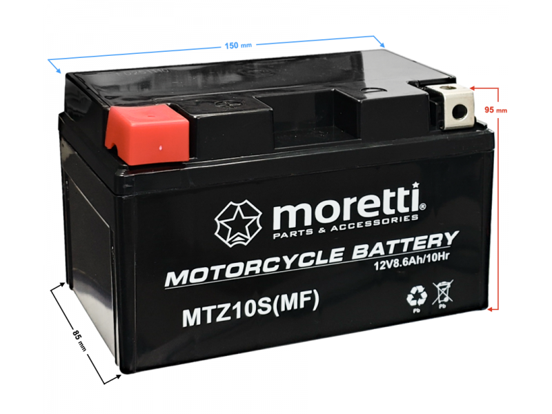 AGM (Gel) MTZ10S Moretti Battery