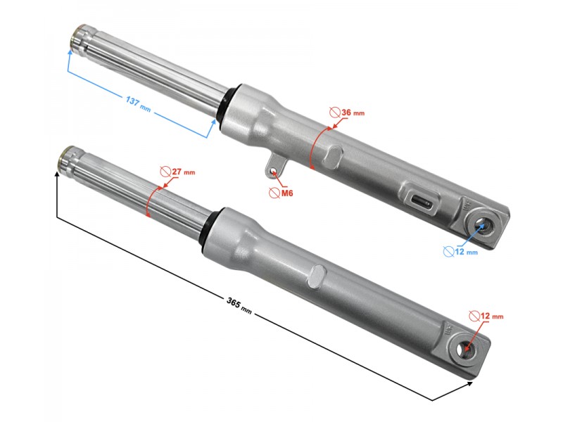 Front drum shock absorbers for Tres Scooters