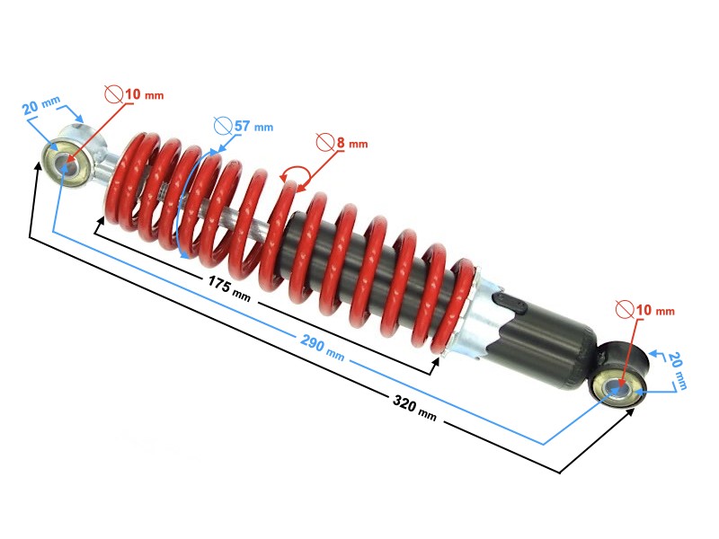 Rear shock absorber for ATV 110 (red)