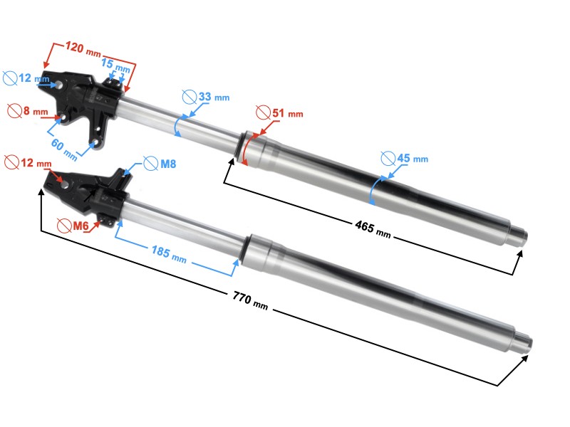 Shock absorbers 2 for FR 50 moped Shock absorbers 2 for FR 50 moped