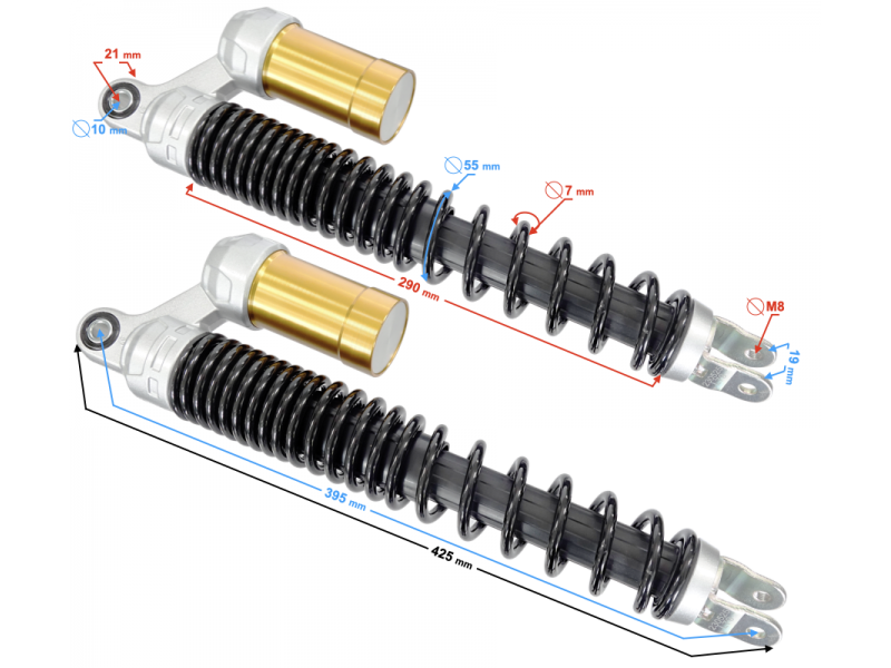 Rear shock absorbers X-trail 125