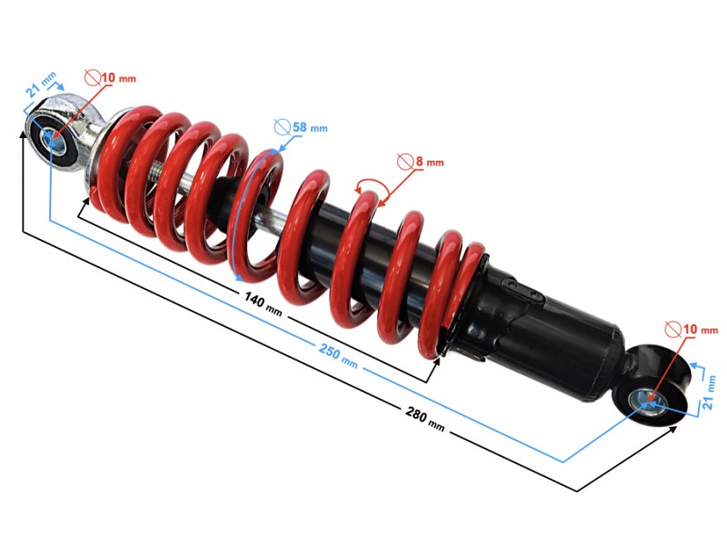ATV 110 25cm/ 8mm shock absorber