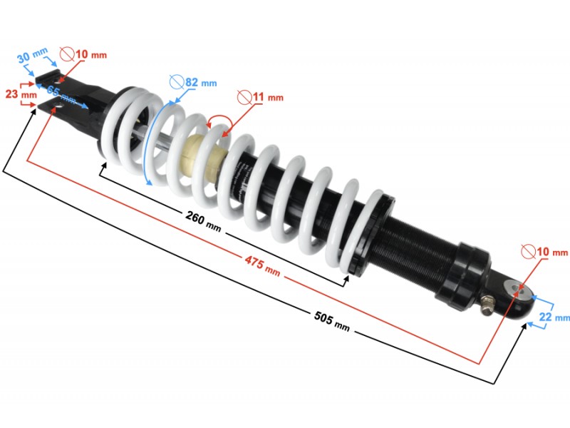 Rear shock absorber DB250 MZK
