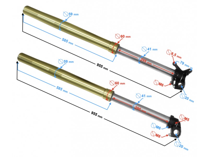 DB250 MZK front shock absorbers (set)
