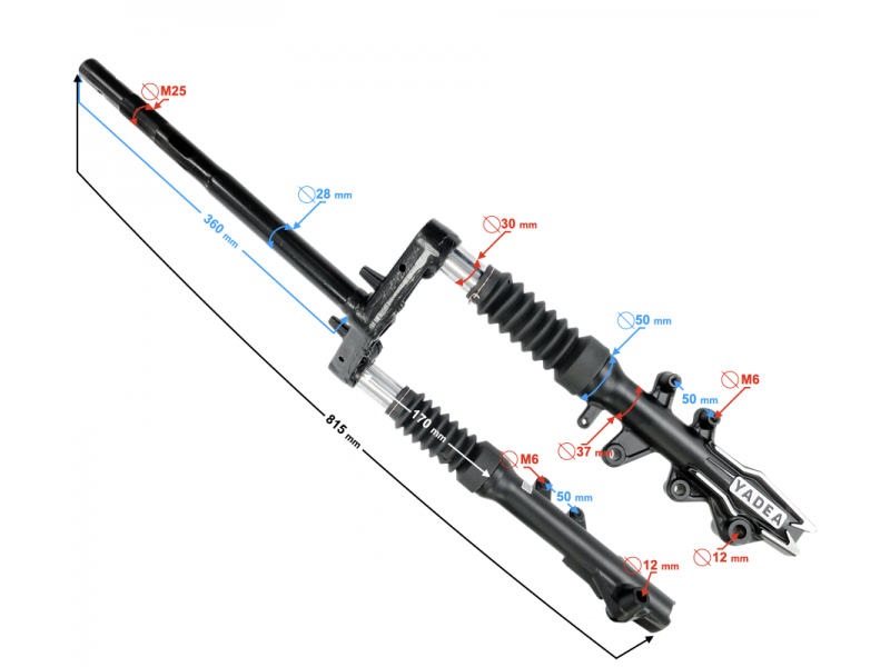 Seatpost + front shock absorbers YADEA T2