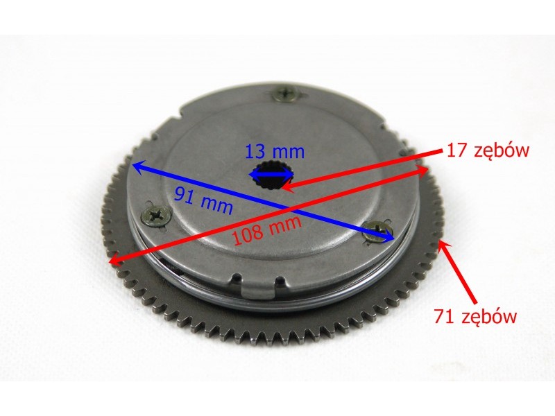 Scooter Flywheel Starter 2T 50cc O13mm