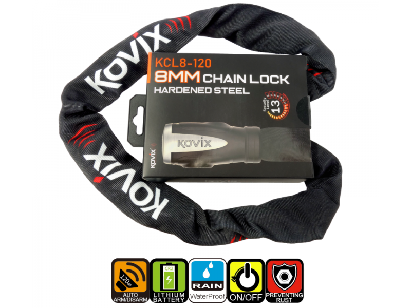 Safety chain with alarm KOVIX KCL8-120 Safety chain with alarm KOVIX KCL8-120