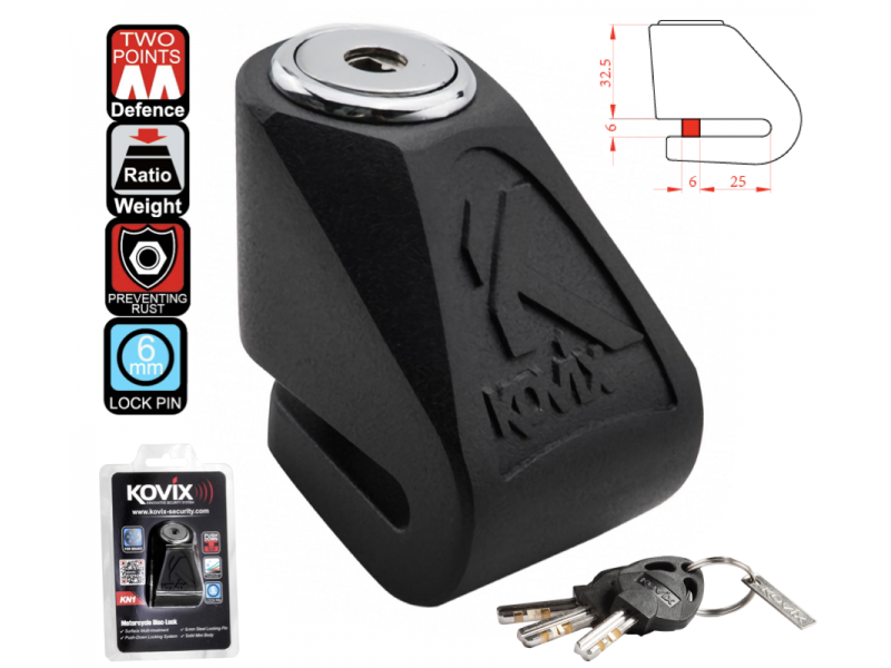 Black Disc Lock KOVIX KN1