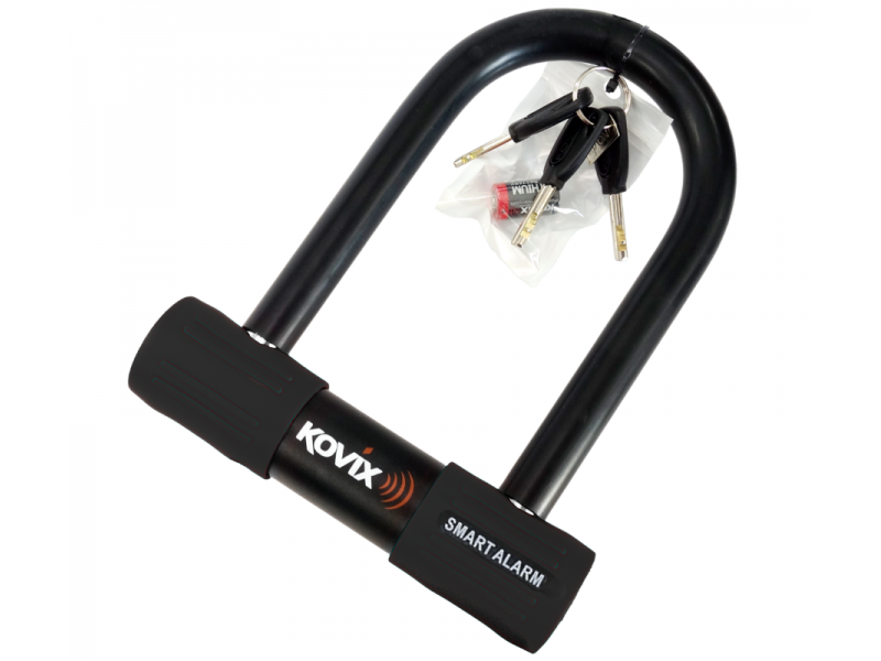 Black U-Lock padlock with alarm KOVIX KTL14-150