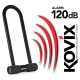 Black U-Lock padlock with alarm KOVIX KTL14-300