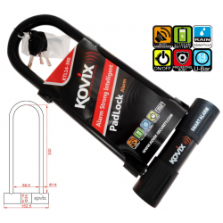 Black U-Lock padlock with alarm KOVIX KTL14-300 Black U-Lock padlock with alarm KOVIX KTL14-300