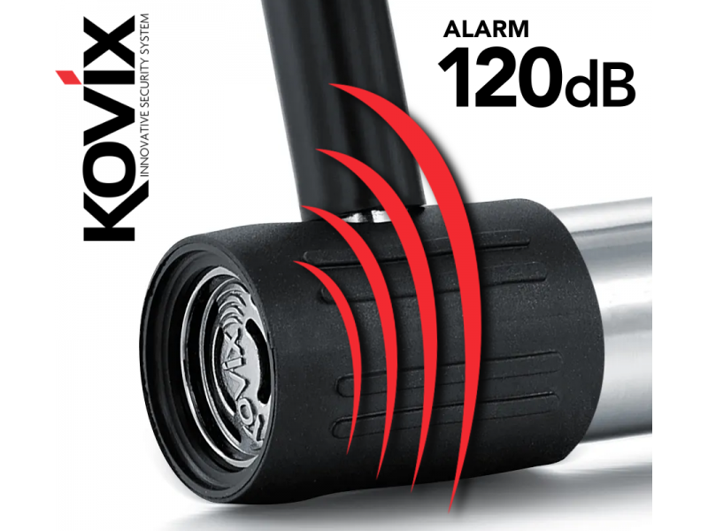 Black U-Lock padlock with alarm KOVIX KTL14-300