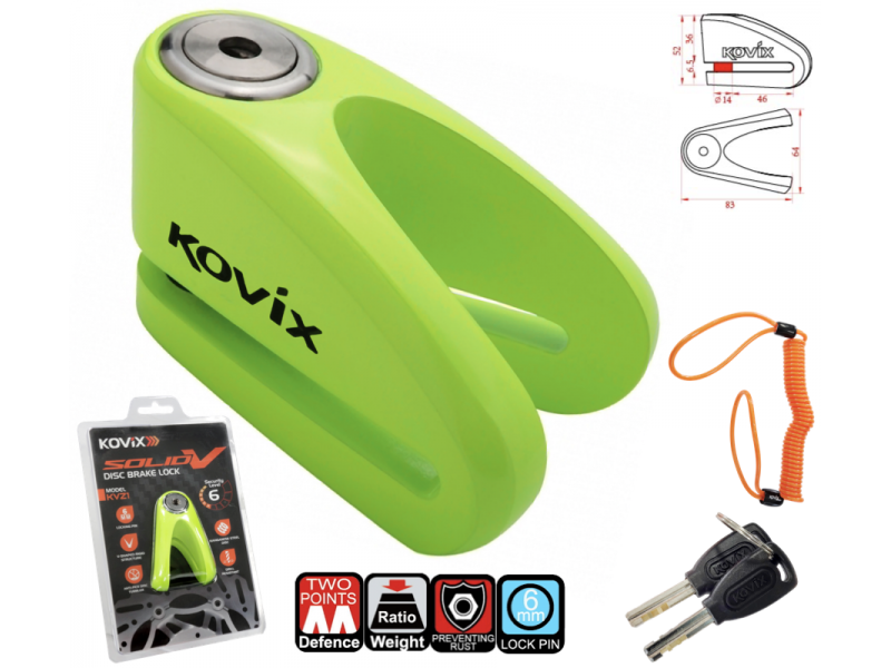 Yellow Disc Lock KOVIX KVC/Z1