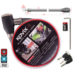 Steel cable with alarm KOVIX KWL24-110