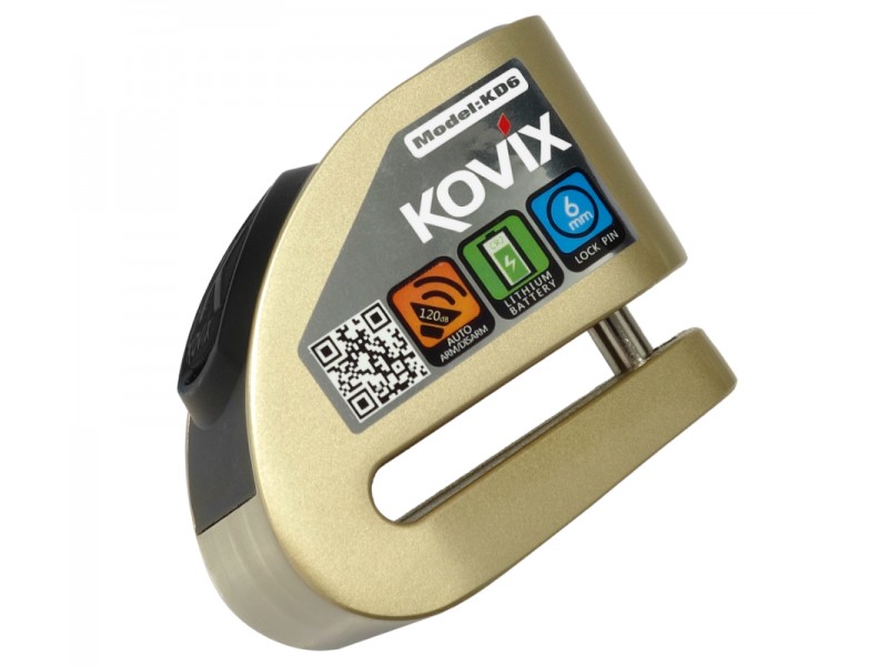 Gold brake disc lock with alarm KOVIX KD6 Gold brake disc lock with alarm KOVIX KD6