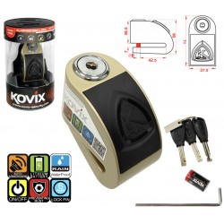 Gold brake disc lock with alarm KOVIX KD6