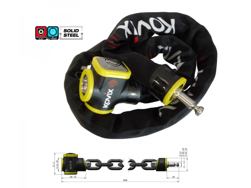 Safety chain with alarm KOVIX KCL10-150