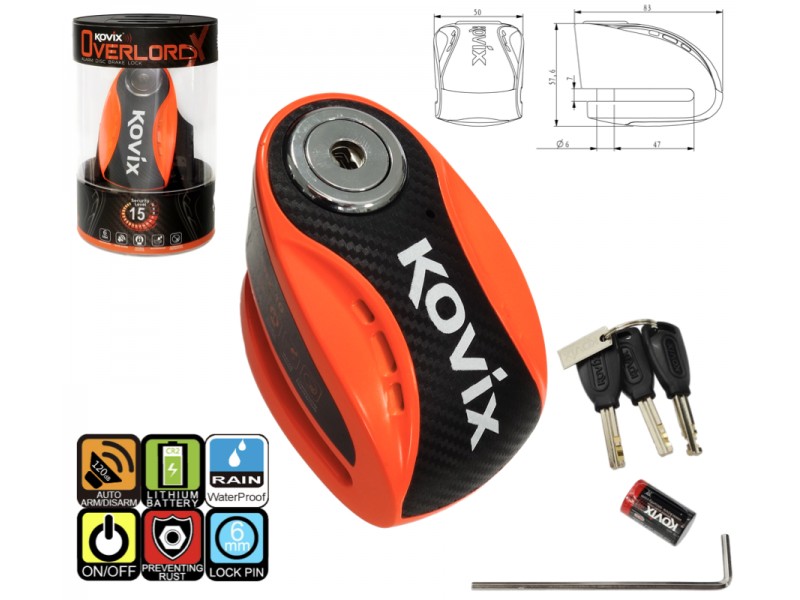 Neon Orange Brake disc lock KOVIX KNX6