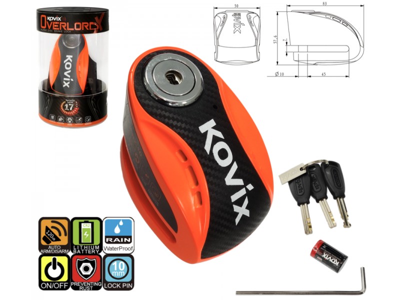 Neon Orange Brake disc lock KOVIX KNX10
