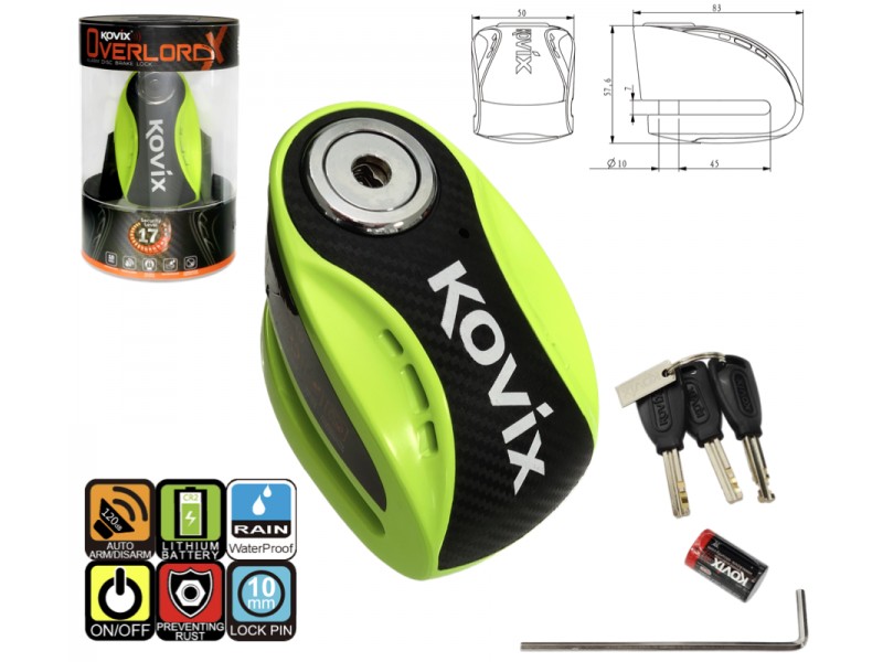 Neon Green Brake disc lock KOVIX KNX10