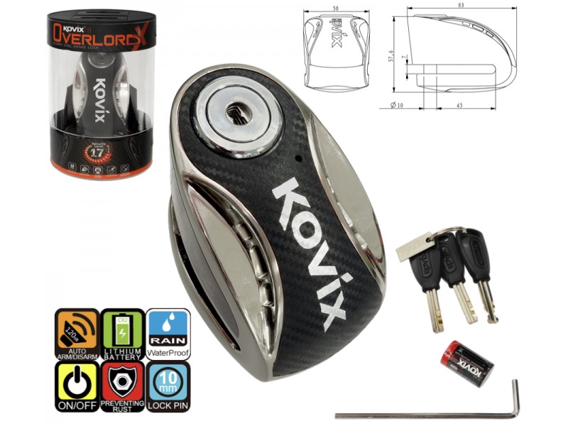 Stainless steel KOVIX KNX10 brake disc lock