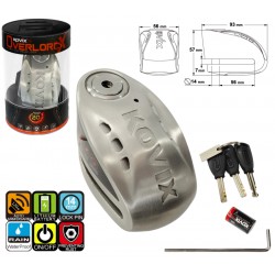 KOVIX KNX15 Stainless steel brake disc lock with alarm